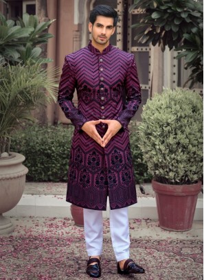 Plastic Mirror Work Designer Sherwani