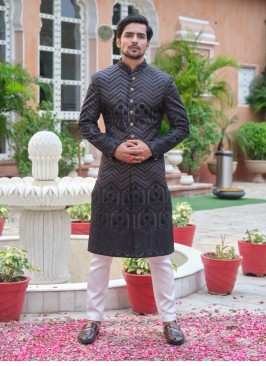 Resham Work Designer Indowestern For Wedding