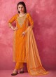 Shagufta Chanderi Silk Orange Salwar Kameez