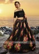 Flower Printed Lehenga Choli In Black