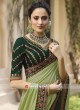 Pista Green and Bottle Green Half Saree