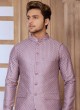Lavender Thread Embroidered Wedding Nehru Jacket Set