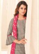 Shagufta Grey Color Cotton Pant Style