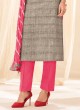 Shagufta Grey Color Cotton Pant Style