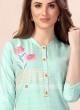 Light Pista Cotton Silk Kurti