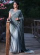 Designer Half And Half Saree In Pista Green