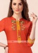 Rust Color Coton Silk Kurti