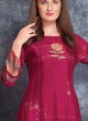 C-Shaped Magenta Color Kurti