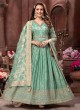 Rama Green  Anarkali Suit In Silk