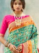 Wedding Wear Patola Print Saree In Sea Green Color