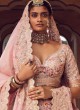 Light Pink Designer Lehenga Choli With Organza Dupatta