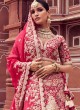 Zari Embellished Maroon Raw Silk Lehenga Choli