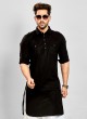 Ethnic Wear Black And White Pathani Suit