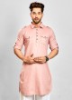 Pathani Suit For Men In Peach Color