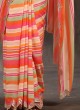 Multi Colored Satin Silk Saree with Fancy Prints