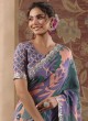 Multi Colored Printed Satin Silk Saree