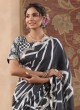 Classic Black Saree In Satin Silk