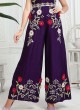 Purple Floral Hand Embroidered Jumpsuit