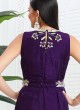 Purple Floral Hand Embroidered Jumpsuit