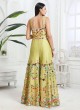 Parrot Green Fancy Embroidered Raw Silk Jumpsuit
