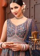Grey Silk Anarkali Style Gown with Dupatta