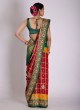 Red And Green Gajji Gharchola Silk Saree