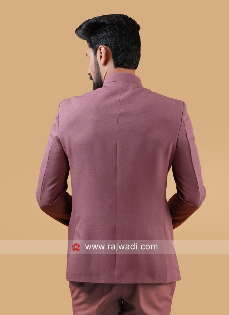 Onion Pink Wedding Wear Jodhpuri Suit For Men