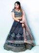 Raw Silk Navy Blue Lehenga Choli