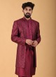 Ethnic Jacket Style Indowestern In Wine Color