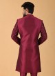 Ethnic Jacket Style Indowestern In Wine Color