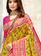 Mustard Yellow Banarasi Silk Woven Patola Saree