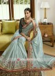 Silk Embroidered Saree with Border