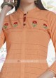 Light Orange Color Cotton Kurti