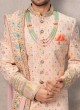 Mens Wedding Sherwani In Peach Color