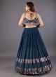 Wedding Wear Sequins Lehenga Choli In Rama Blue Color