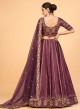 Wine Ferrari Silk Embroiderd Embellished Lehenga Choli