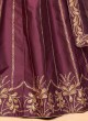 Wine Ferrari Silk Embroiderd Embellished Lehenga Choli