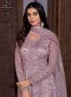 Onion Pink Embroidered Anarkali Suit In Butterfly Net With Dupatta