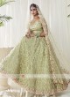 Net Lehenga Choli In Pista Green