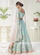 Mulberry Silk Blue Lehenga Choli