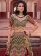 Multi Velvet Lehenga Choli With Heavy Embroidery