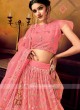 Net Lehenga Choli In Peach