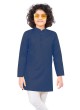 Simple Kurta Pajama In Blue And White Color