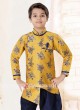 Yellow & Navy Indo Western For Boys