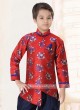 Red & Navy Indo Western For Boys