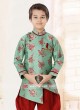 Sea Green & Red Indo Western For Boys
