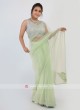 Pista Green Net Saree