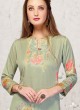 Pista Green Printed Kurti Set