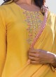 Crepe Silk Palazzo Suit In Yellow Color