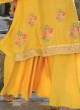 Crepe Silk Palazzo Suit In Yellow Color